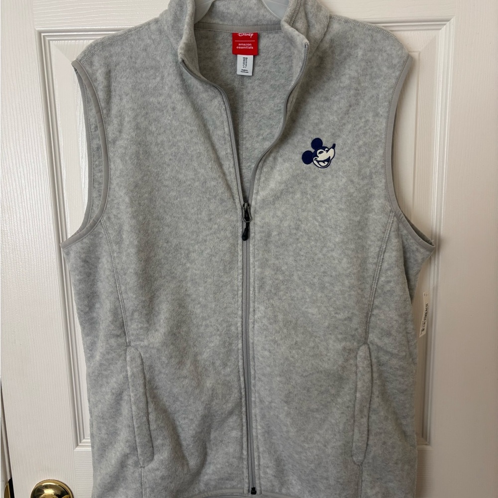 Disney Gray Fleece Vest with Red Tag